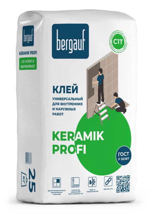 Клей Бергауф Keramik Profi усиленный универсальный для керамич. плитки 25кг*1 (56шт)