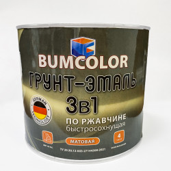 Грунт-эмаль 3 в 1 быстросохнущая мат. BUMCOLOR 1,9кг (зеленая) 